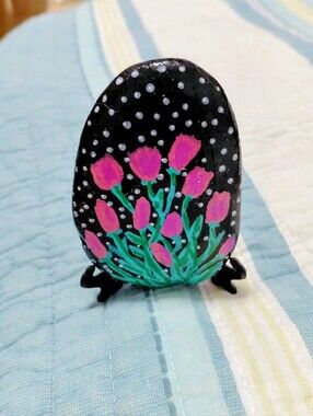 Friendship Hand painted & Sealed  Stone Aprox 3x3"